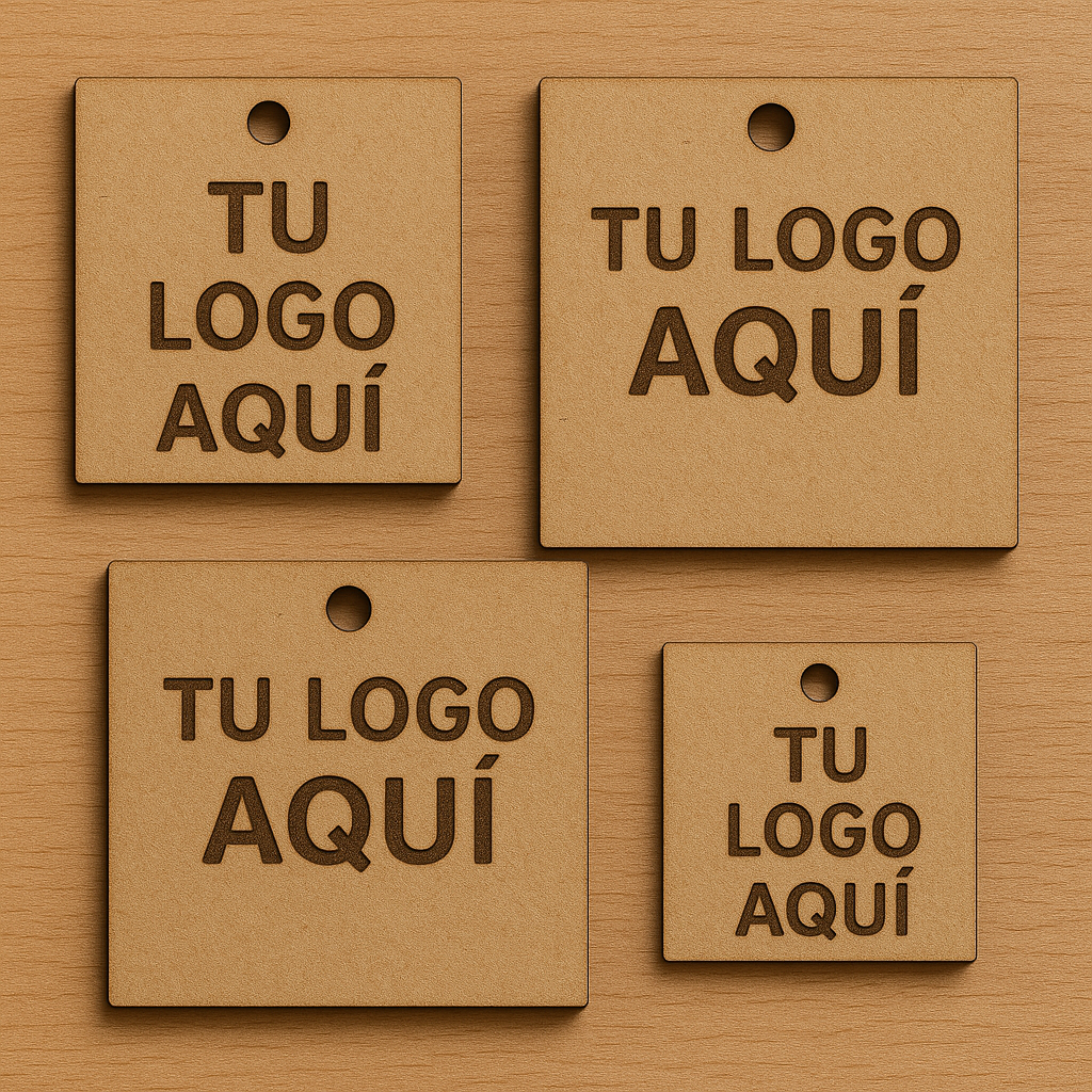 Etiquetas en Madera MDF Crudo - 500 un - Imagen 2